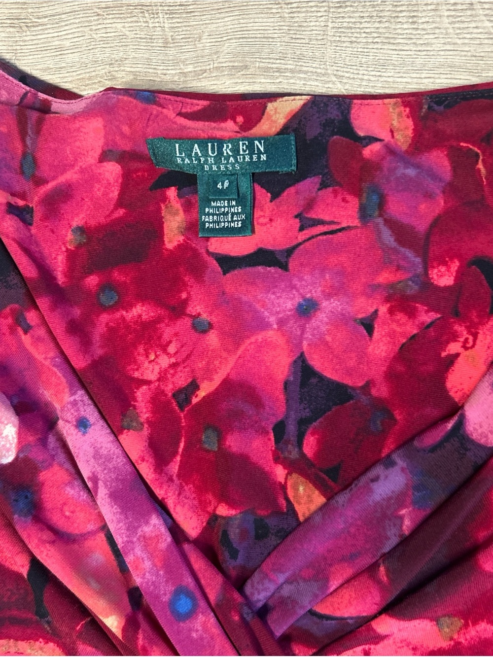 Ralph Lauren Red & Purple Floral Midi Dress - Picture 2 of 6